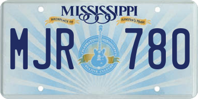 MS license plate MJR780