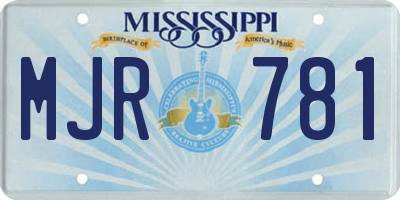 MS license plate MJR781