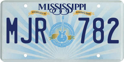 MS license plate MJR782