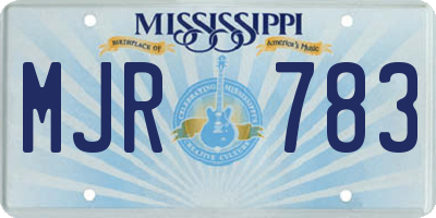 MS license plate MJR783