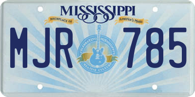 MS license plate MJR785