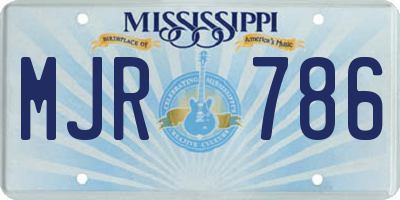 MS license plate MJR786