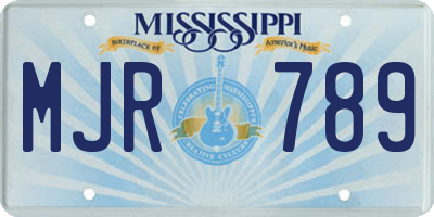 MS license plate MJR789