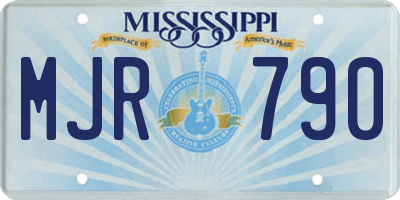 MS license plate MJR790