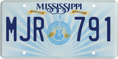 MS license plate MJR791