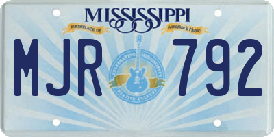 MS license plate MJR792