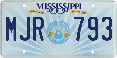 MS license plate MJR793