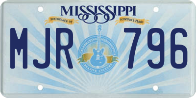 MS license plate MJR796