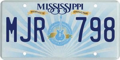 MS license plate MJR798