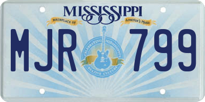 MS license plate MJR799