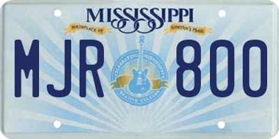 MS license plate MJR800