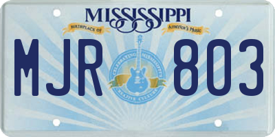 MS license plate MJR803