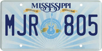 MS license plate MJR805
