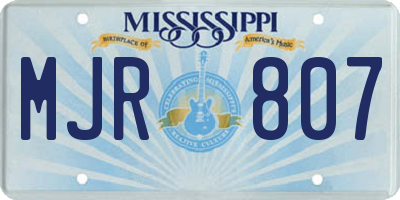 MS license plate MJR807