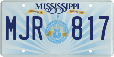 MS license plate MJR817