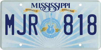 MS license plate MJR818