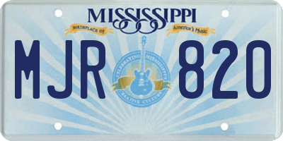 MS license plate MJR820