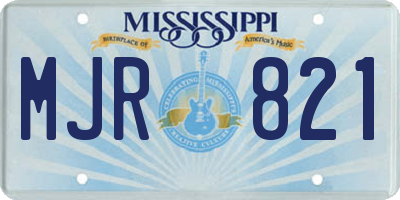 MS license plate MJR821