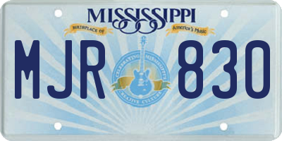 MS license plate MJR830