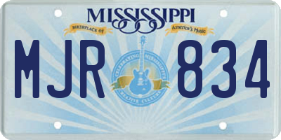 MS license plate MJR834