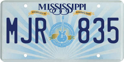 MS license plate MJR835