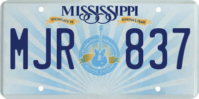 MS license plate MJR837
