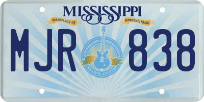 MS license plate MJR838