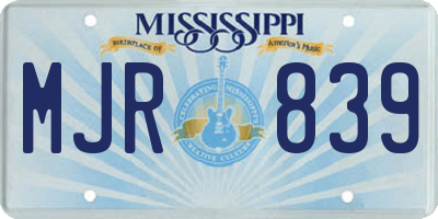 MS license plate MJR839