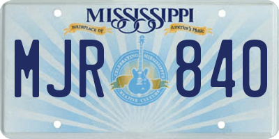 MS license plate MJR840