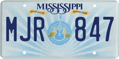 MS license plate MJR847