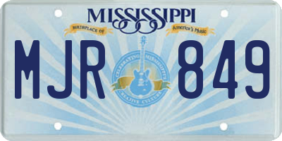 MS license plate MJR849