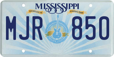 MS license plate MJR850