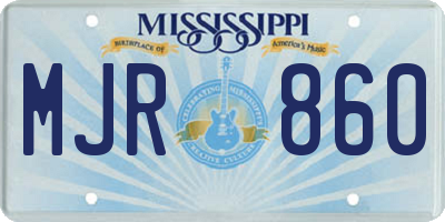MS license plate MJR860