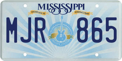 MS license plate MJR865