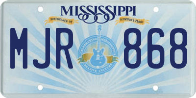 MS license plate MJR868