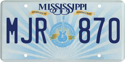 MS license plate MJR870
