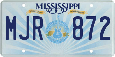MS license plate MJR872