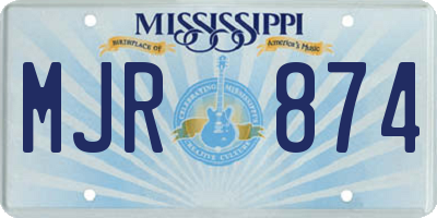 MS license plate MJR874
