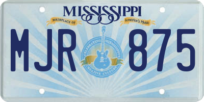 MS license plate MJR875