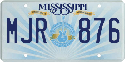 MS license plate MJR876
