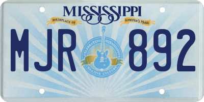 MS license plate MJR892