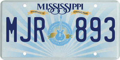 MS license plate MJR893