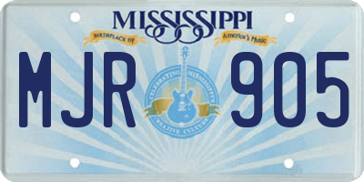 MS license plate MJR905