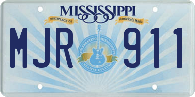 MS license plate MJR911
