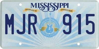 MS license plate MJR915