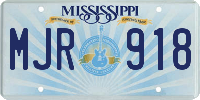 MS license plate MJR918