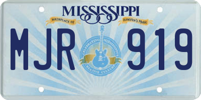 MS license plate MJR919