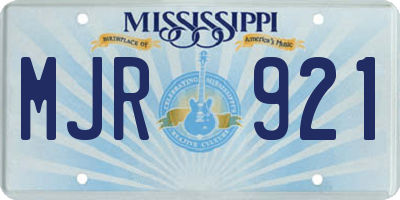 MS license plate MJR921