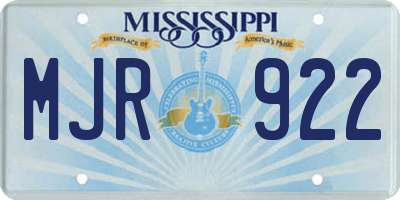 MS license plate MJR922
