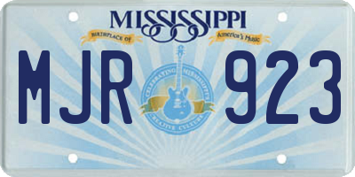 MS license plate MJR923